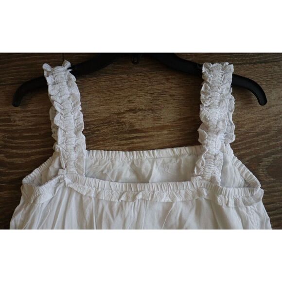 Old Navy Women's Sz M White Sleeveless Ruffle Neck Tiered Midi Sundress - Picture 4 of 12